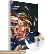 MuchoWow® Peinture sur verre - Un étang plein avec des carpes koï - 30x40 cm - Peintures sur verre acrylique - Photo sur Glas