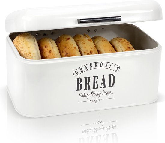 Boîte à pain Klarstein Granrosi Delaware S 30 x 16 x 20,5 cm - couvercle à charnière - trous de ventilation - métal