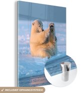 Peinture sur Verre - Ours Polaire - Jouant - Glace - 60x80 cm - Peintures sur Verre Peintures - Photo sur Glas