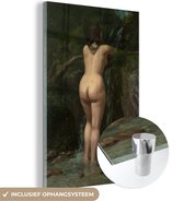 MuchoWow® Glasschilderij 80x120 cm - Schilderij acrylglas - De Bron - Schilderij van Gustave Courbet - Foto op glas - Schilderijen