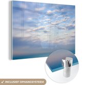 MuchoWow® Peinture sur verre 150x100 cm - Peinture acrylique sur verre - Petits nuages dans le ciel - Photo sur verre - Peintures
