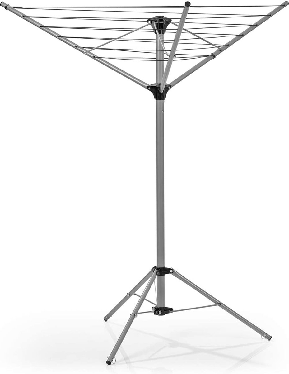 EASYmaxx Droogmolen inklapbaar droogrek voor binnen en buiten weerbestendig en licht in 4 standen in hoogte verstelbaar ca. 14 cm x 11 cm x 131 cm [aluminium]