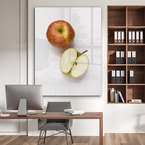 Plexiglas pomme pleine et coupée en deux 120x160 cm - Tirage photo sur Glas (décoration murale plexiglas) XXL / Groot format!