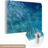MuchoWow® Glasschilderij 60x40 cm - Schilderij acrylglas - Zee - Golf - Water - Foto op glas - Schilderijen