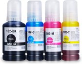 Mcom - Epson 102 - EcoTank Inktflessen - Multipack - Kleur / Zwart - 4 flessen