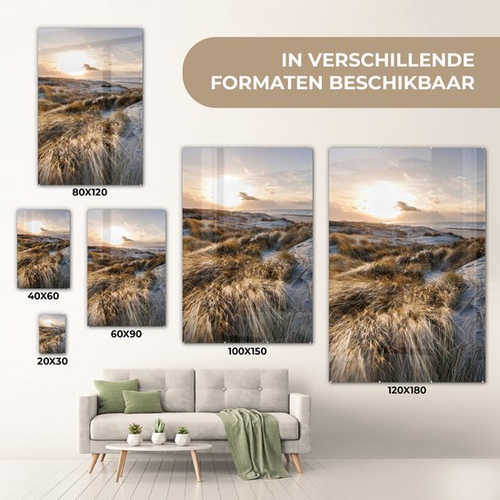 MuchoWow® Peinture sur verre 80x120 cm - Peinture sur verre acrylique - Plage - Mer - Scheveningen - Nederland - Photo sur verre - Peintures