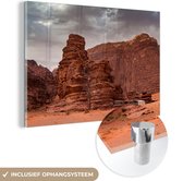 Belles montagnes rouges en plexiglas du Wadi Rhum 30x20 cm - petit - Tirage photo sur Glas (décoration murale en plexiglas)