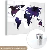 Wereldkaart sur le mur Plexiglas Violet grand 120x80 cm