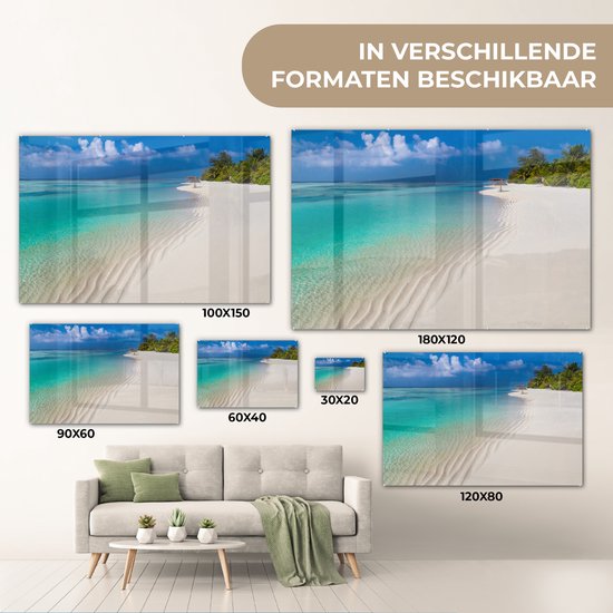 MuchoWow® Peinture sur verre 180x120 cm - Peinture sur verre - Mer - Plage - Été - Photo sur verre acrylique - Peintures