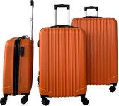 Hoffmanns Kofferset 3-delig INCL Cijferslot - 76x52x30cm - Travelline Oranje - 360 graden wielen