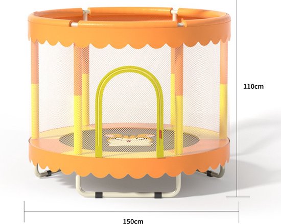 Kinder Trampoline Seven Comfort- Trampoline met Elastieken - Outdoor - Buitenspeelgoed - met veiligheidsnet - 110 cm Veiligheidsnet - 150 cm
