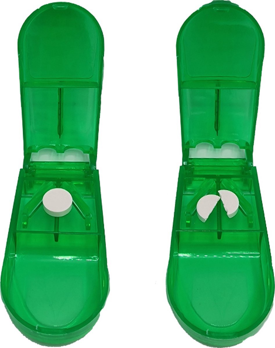 Goedkoopste Knaak Pillensnijder - Bewaardoosje voor Pillen - Groen - 1 Stuk - Pillen deler - Medicijnen