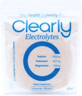 Clearly Electrolytes - Poudre d'électrolyte 60 portions - Geen sucre - Keto / Jeûne - Sodium, Potassium, Magnésium