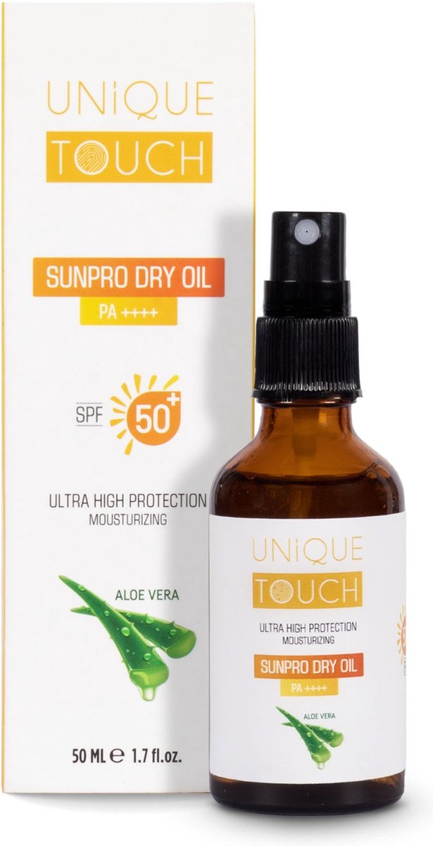 Unique Touch Sun Pro Dry Oil 50+ - Droge olie 50ml - Reparatie Olie - Repair Oil - Hydraterende Olie - Moisturizing Oil - Olie Die de Huid Voedt - Oil Nourishes the Skin