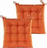 Anna's collection Coussin de chaise rembourré - 2x - orange - 38 x 38 cm - intérieur/extérieur