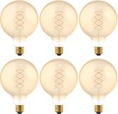 LED E27 decoratieve Filament lamp - ⌀ 125 mm – Dimbaar – 6-pack G125 led lampen