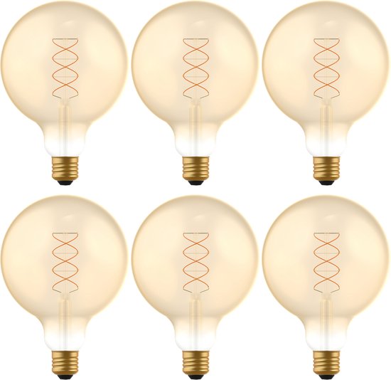 LED décorative à filament LED E27 - ⌀ 125 mm - Dimmable - Lot de 6 lampes  LED G125 | bol