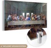 MuchoWow® Peinture sur Verre - La Cène - Leonardo de Vinci - 120x60 cm - Peintures sur Verre Peintures - Photo sur Glas