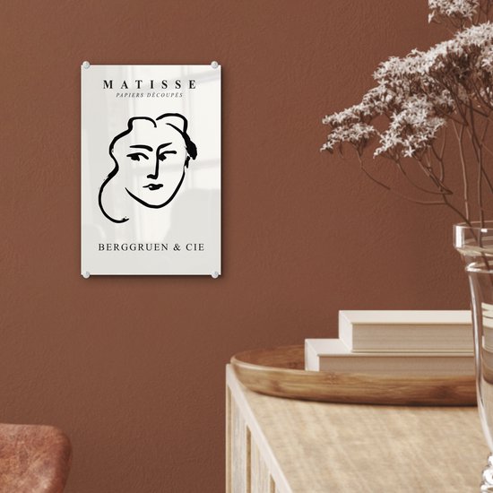 MuchoWow® Peinture sur verre 20x30 cm - Peinture sur verre acrylique - Abstrait - Femme - Henri Matisse - Maîtres anciens - Photo sur verre - Peintures