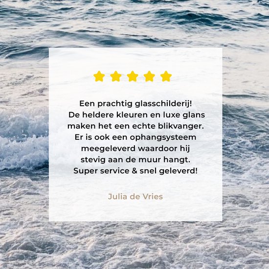 MuchoWow® Peinture sur verre 120x180 cm - Peinture acrylique sur verre - Mer - Plage - Été - Photo sur verre - Peintures