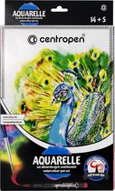 Centropen Aquarel Set 9383 - incl. 12 aquarel brushmarkers en 5 aquarelbladen