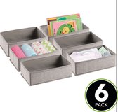 Sustainable&Mi - durable - tiroir - organisateur - séparateur de tiroir - pour chambre d'enfant / bébé - pour commodes et armoires - spacieux / ouvert / rectangulaire / doux / tissu - lin - emballé par 6 pièces