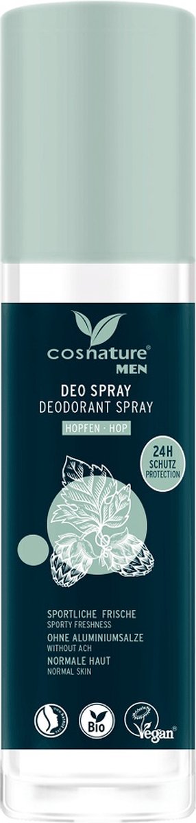 Men 24h natural deodorant spray with hop cone extract 75ml