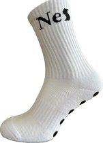 NeS Gripsokken - Sportsokken - Grip sokken - Anti slip sokken - Voetbalsokken - Tennissokken - Hardloopsokken - Fitness - Wit - Maat 39-44