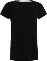 Knit Factory Lily Shirt - Dames shirt met ronde hals - T-shirt met korte mouwen - Shirt voor het voorjaar en de zomer - Superzacht - Shirt gemaakt van 96% viscose & 4% elastaan - Zwart - M