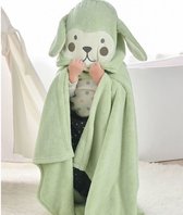 Baby Badhanddoek met hoodie – Konijn - Groen – 65 x 135 cm