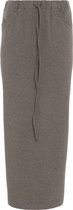 Knit Factory Lily Rok - Dames rok - Midi-rok - Rechte rok - Kokerrok - Met steekzakken - Reikend tot kuithoogte - Taupe - XL