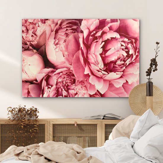 Peinture sur Verre - Roses - Bloem - Rose - 90x60 cm - Peintures sur Verre Peintures - Photo sur Glas