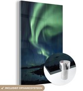 MuchoWow® Glasschilderij 40x60 cm - Schilderij acrylglas - Noorderlicht - Landschap - Noorwegen - Foto op glas - Schilderijen