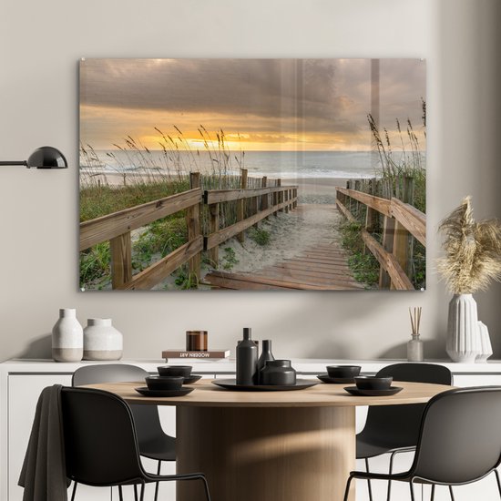 Peinture sur verre - Plage - Mer - Dune - Chemin - 120x80 cm - Peintures Plexiglas