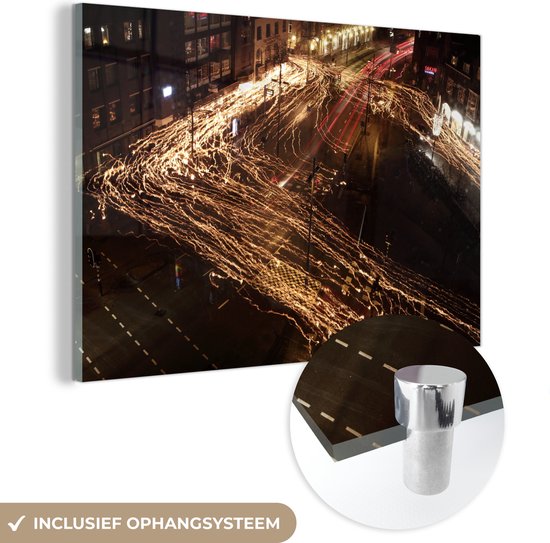 Siècle des Lumières dans les rues d'Eindhoven Plexiglass 30x20 cm - petit - Tirage photo sur Glas (décoration murale en plexiglas)