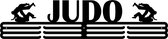 Judo 3bars Medaillehanger zwarte coating - staal - (70cm breed) - Nederlands product - sportcadeau - medalhanger - medailles - muurdecoratie