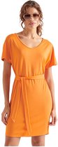 Superdry The Waist Mini Korte Mouwen Korte Jurk Oranje S Vrouw