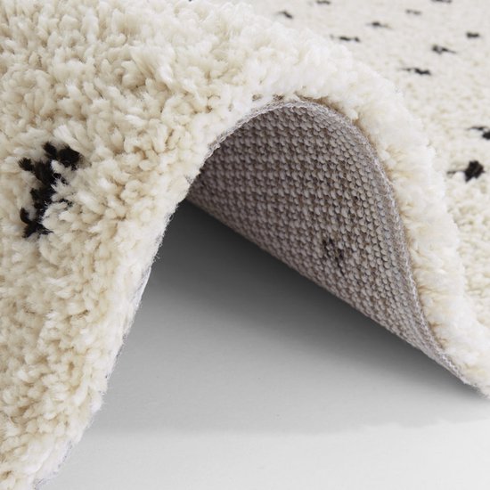 Tapis Leva 200 cm x 290 cm Delora Crème - Zwart