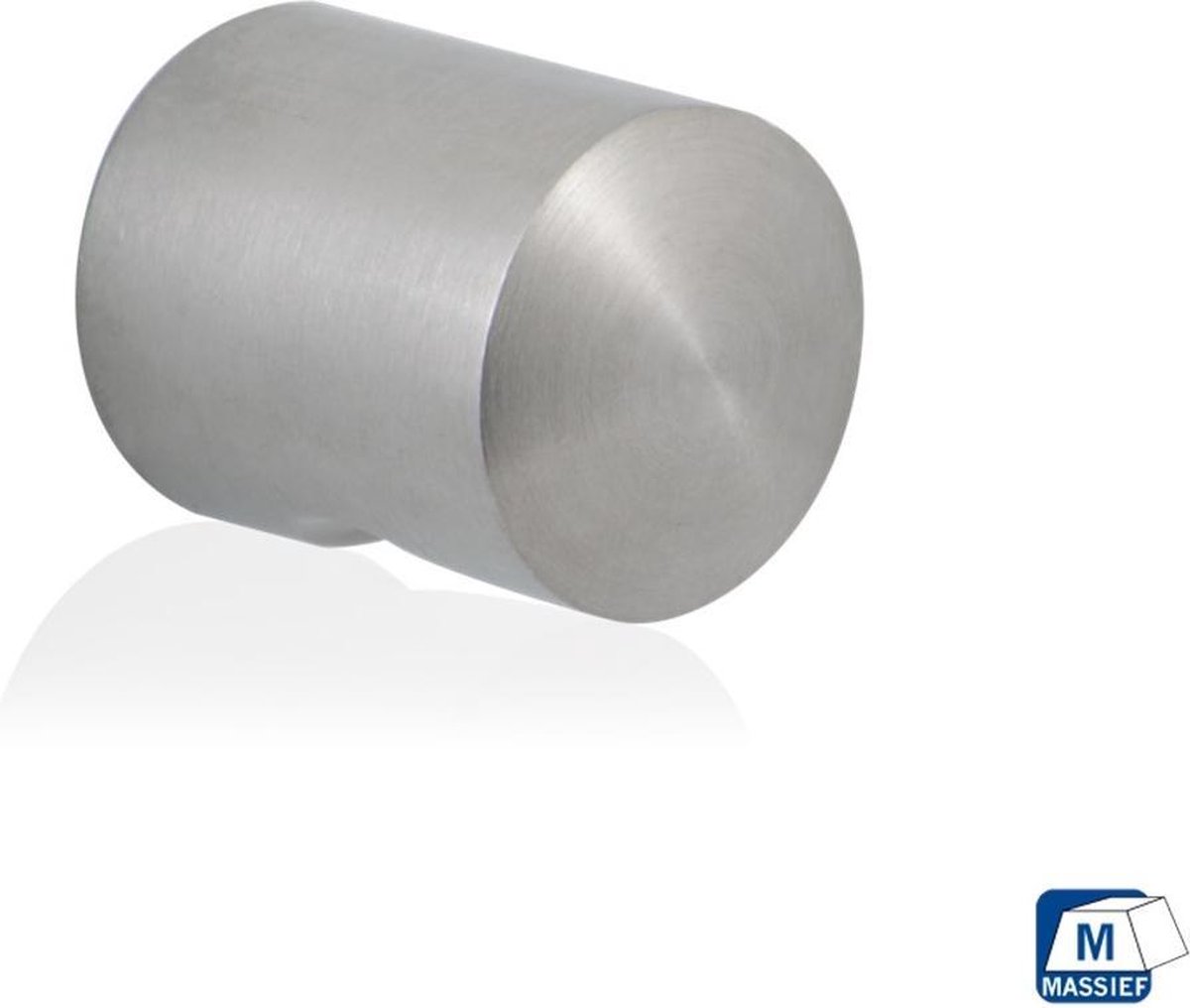 Meubelknop rond 25x30mm RVS