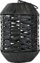 Lantaarn - zwart - waterhyacint - touw - natuurlijk materiaal - duurzaam - windlicht - woonaccessoires - interieuraccessoires - decoratie