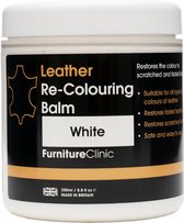 Leer Balsem -Kleur : Wit / White - Kleur Herstel en Beschermen van Versleten Leer en Lederwaar – Leather Re-Colouring Balm