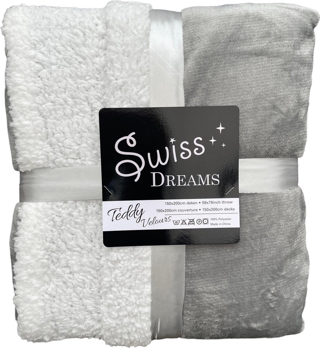 Swiss Dreams Fleece Teddy Velours 150-200 cm Grijs