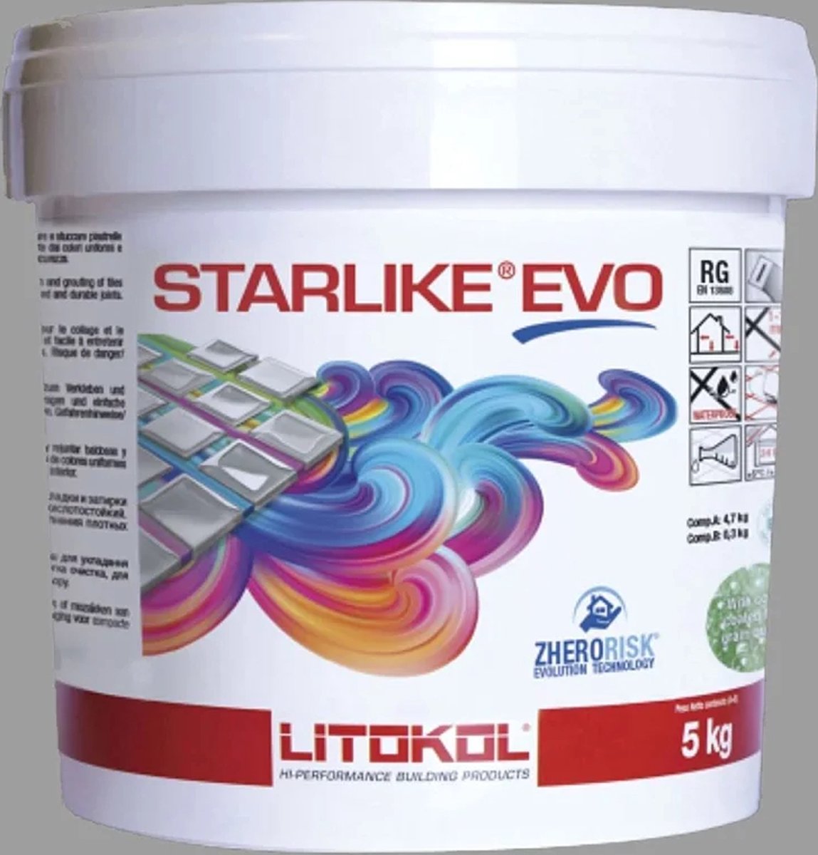Litokol starlike evo 115 grigio seta 2,5kg - Voegmiddel - Kleur Zwart - Epoxymiddel - Lijm