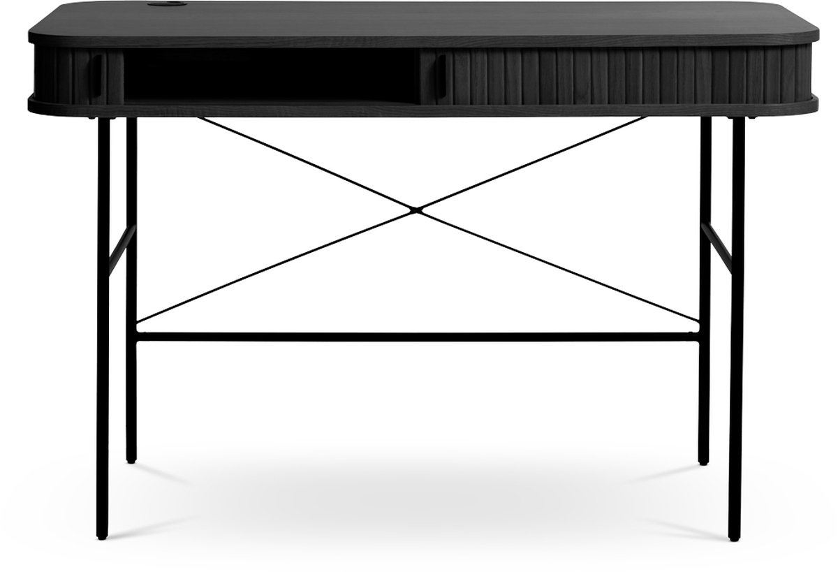 Olivine Lenn houten bureau zwart - 120 x 60 cm