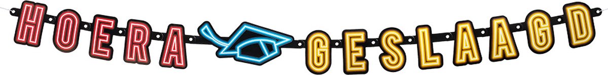 Geslaagd Letterslinger Hoera geslaagd - Afgestudeerd geslaagd diploma school thema feest Geslaagd