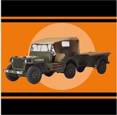 1:8 IXO Collections 008 Willys Jeep met Trailers Metalen Modelbouwpakket