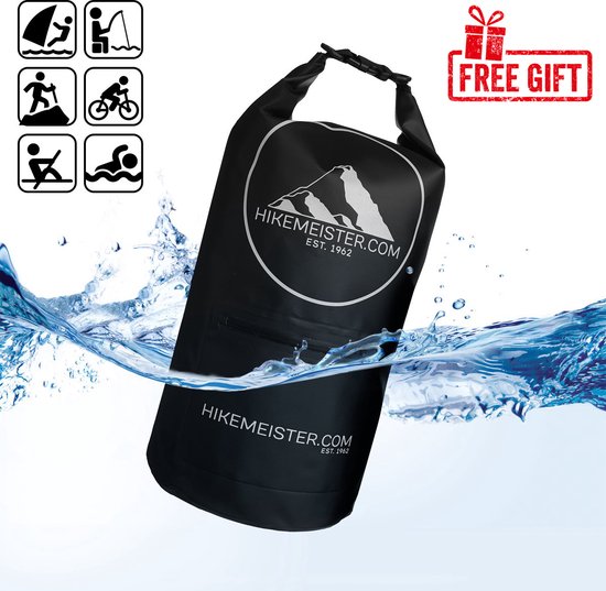 Hikemeister ® Premium mummy slaapzak 1600 gram - kamperen - Zwart - ca. 220 x 80 cm - met Binnenzak -tochtstrip -Glow inn the dark zipper- Comfortzone: 0-15 graden - Draagtas - met gratis Drybag t.w.v. €14.99 van Hikemeister — afbeelding 5