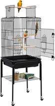 Cage à oiseaux avec support Bird Farmer Cage à perruche 46,5 x 46,5 x 136 cm Canary Exotic Cage Bird House Cage à perroquet avec speelgoed Noir HM-YAHEE-591794