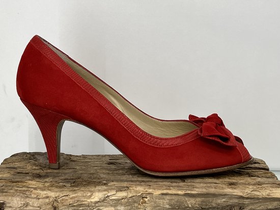 Peter Kaiser Satyr 65 Taille 39 / UK 5,5 Escarpins en daim rouge avec nœud décoratif Chaussures pour femmes