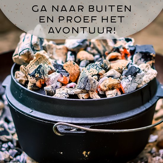 Dutch Oven Küchenprofi BBQ Gietijzeren Pan - 5,5 Liter, 30 Cm, Kant-en-klaar Ingebrand, Inclusief Hefber En Standaard Gietijzeren Dutch Oven
